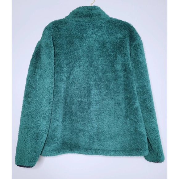 Victoria's Secret PINK Teddy Sherpa Half Zip Pullover Deep Ivy Sweater Size M - Picture 3 of 4